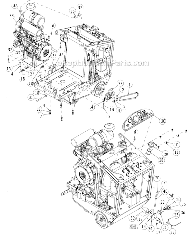Page B Diagram and Parts List for MK-4024KB  MK Diamond Concrete Saw